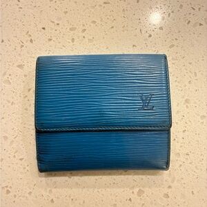 Louis Vuitton Epi Wallet Blue Authentic